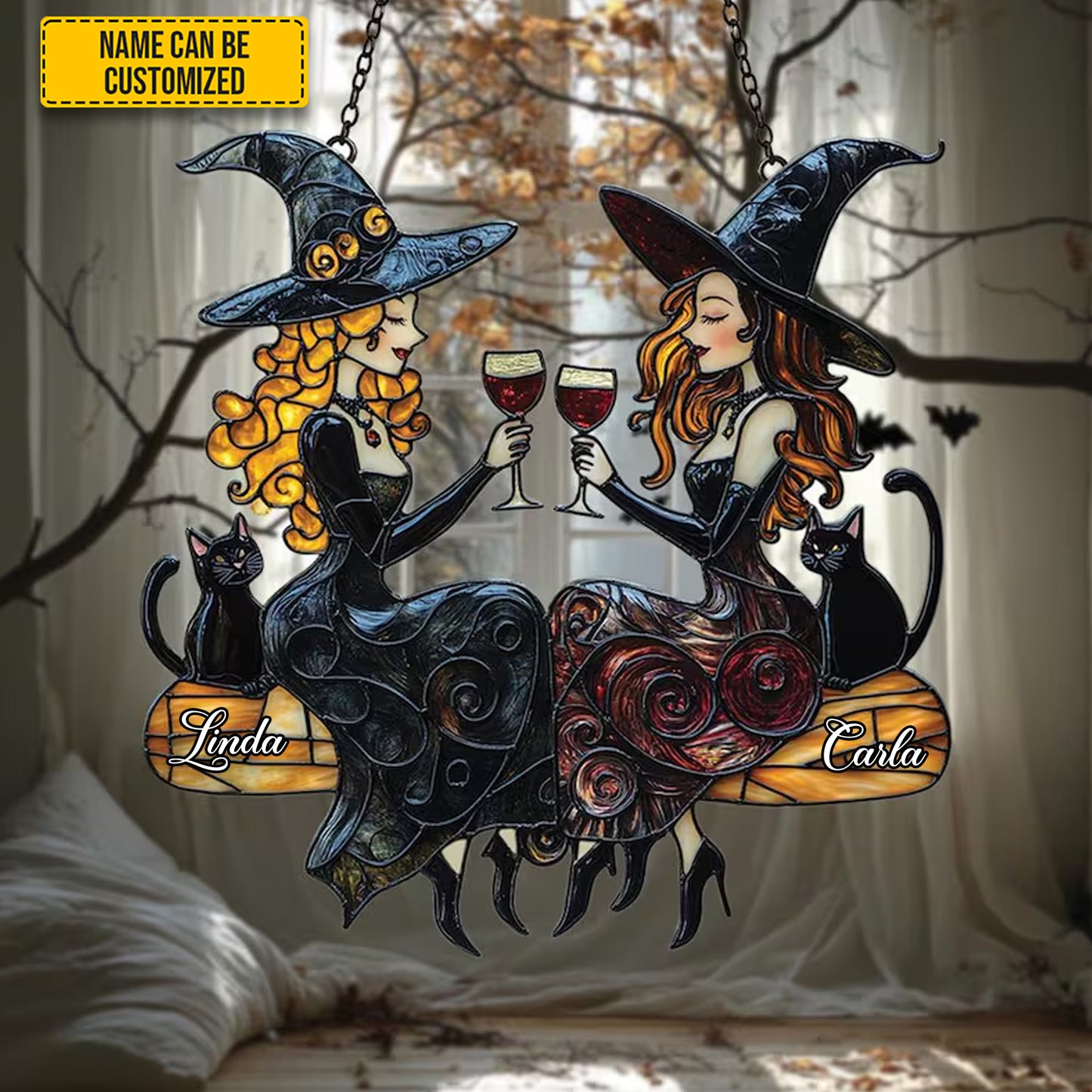 Best Friends Slay - Personalized Witch Acrylic Window