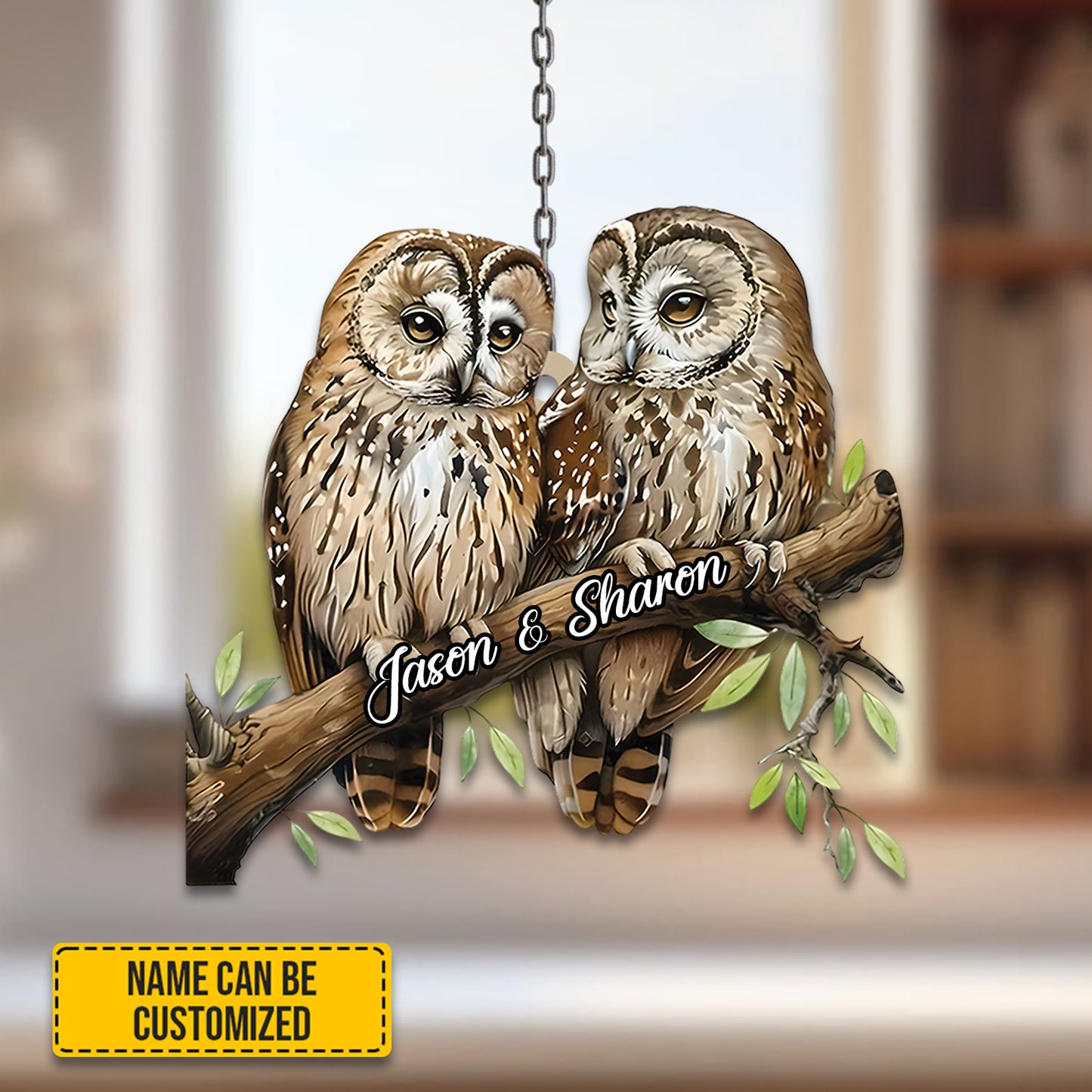 Owl Couple Acrylic Window Hangings - Decor Home