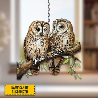 Owl Couple Acrylic Window Hangings - Decor Home