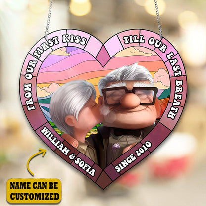 Old Couple Acrylic Window, Couple Acrylic Window Hanging