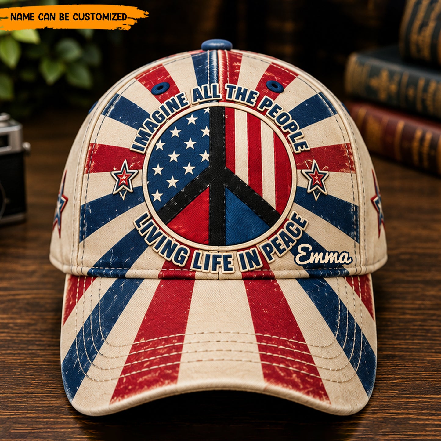 Peace & Freedom – Personalized Hippie Vintage Classic Cap