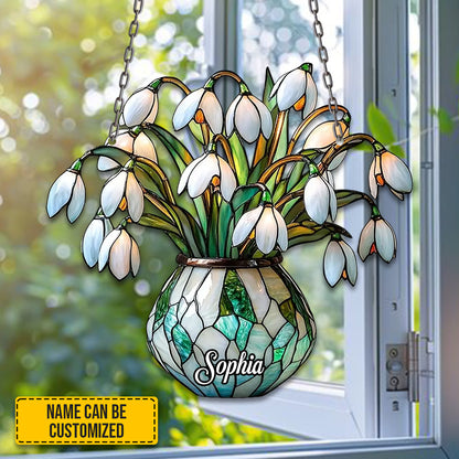 Personalized Snowdrop Acrylic Window Hanging