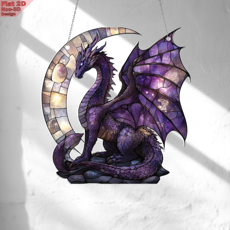 Purple Dragon Acrylic Window Hanging