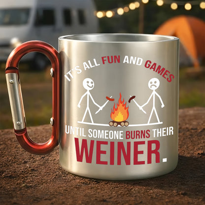 Burnt Weiner – Funny Camping Carabiner Mug