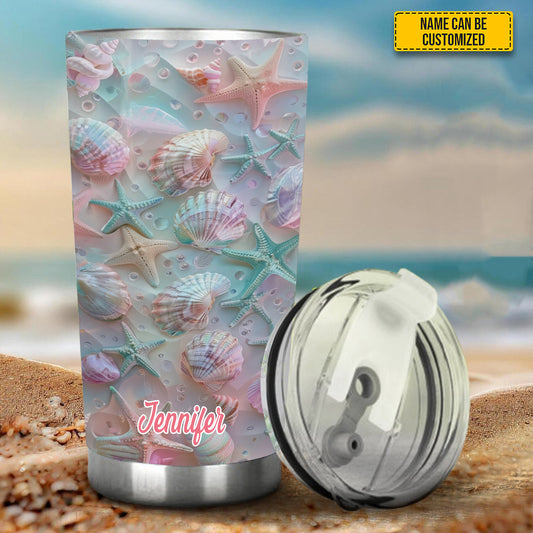 Personalized Seashell & Starfish Tumbler
