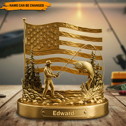 Angler’s Triumph – Personalized Fishing Acrylic Plaque