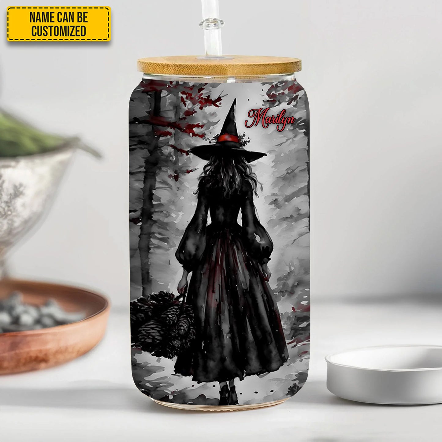 Witch In A World Full Of Princesses - Personalized 16Oz Glass Cup