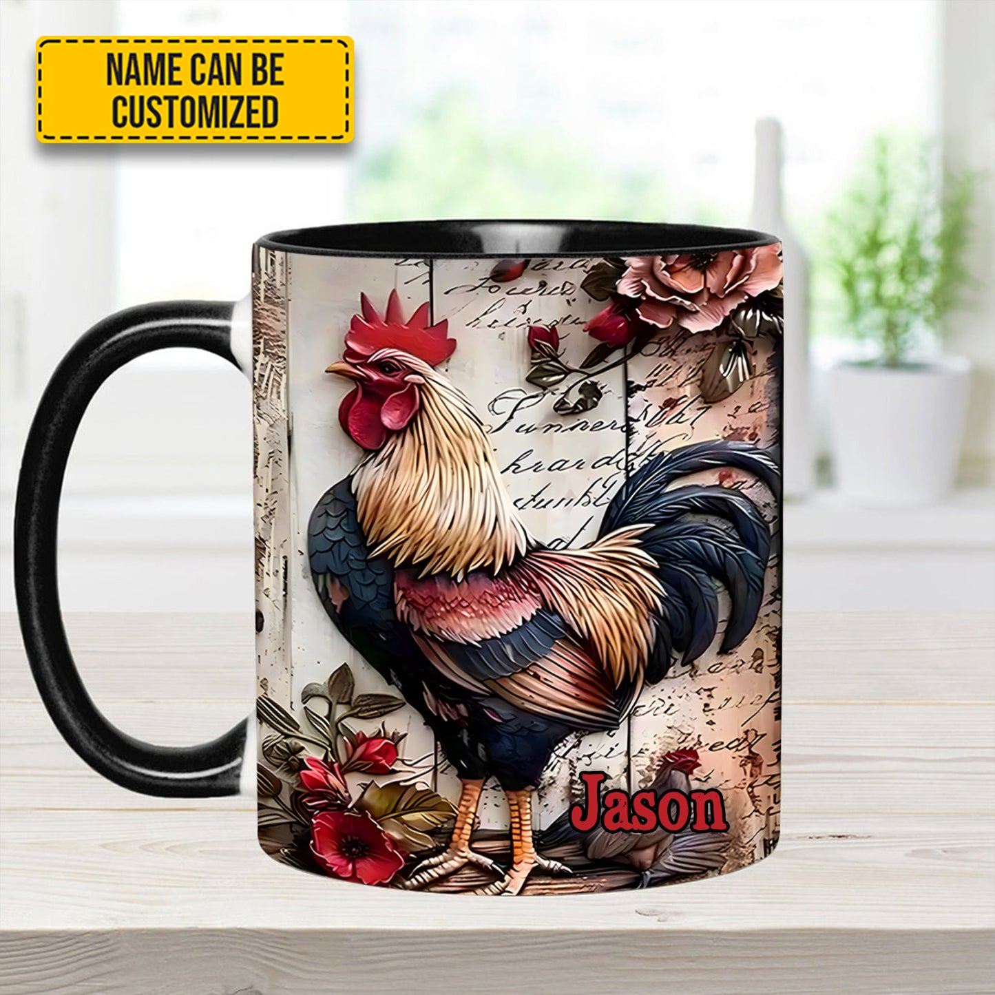Rooster Farmhouse – Personalized Chicken Accent Mug