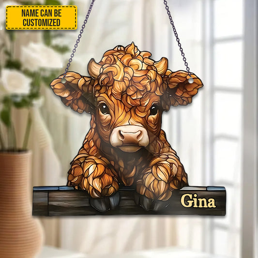 Cute Highland Cow - Personalized Acrylic Window
