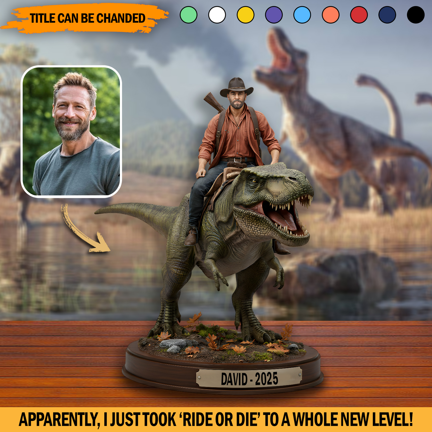 Ride or Die-saur – Personalized Photo Acrylic Plaque