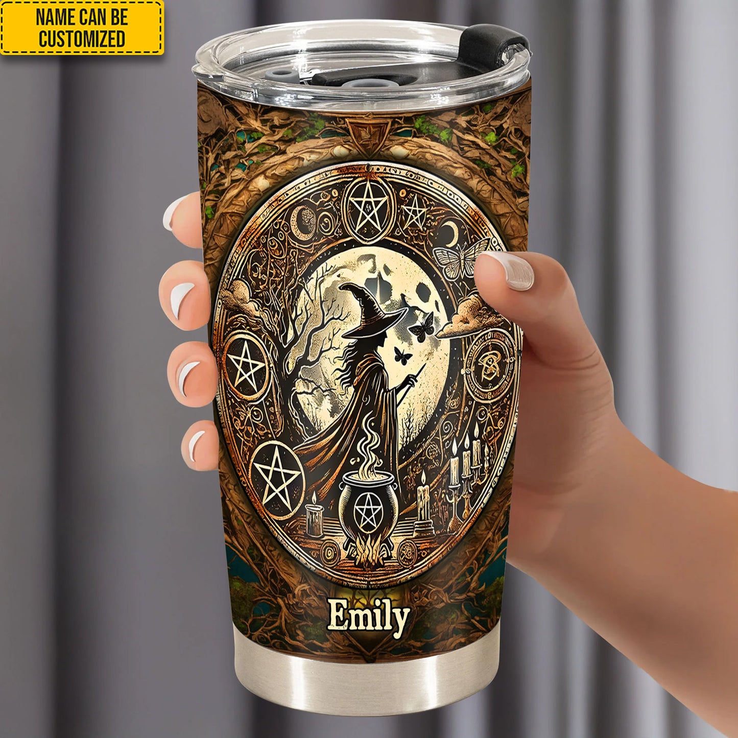 Mysterious Retro Witch - Personalized Witch Tumbler
