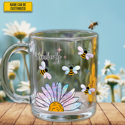 Bee Daisy - Personalized Bee Glass Mug