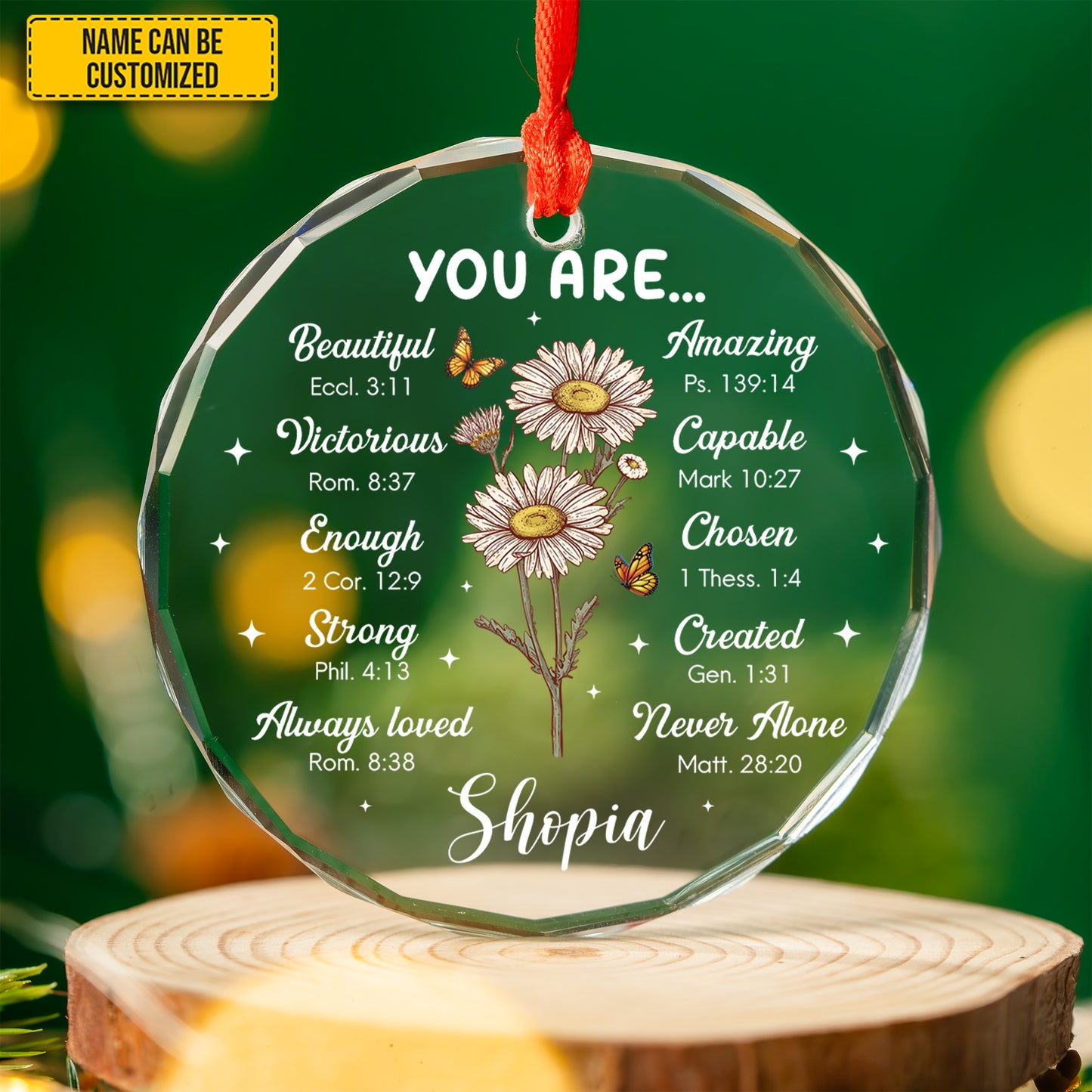 You Are Beautiful - Personalized Glass Ornament
