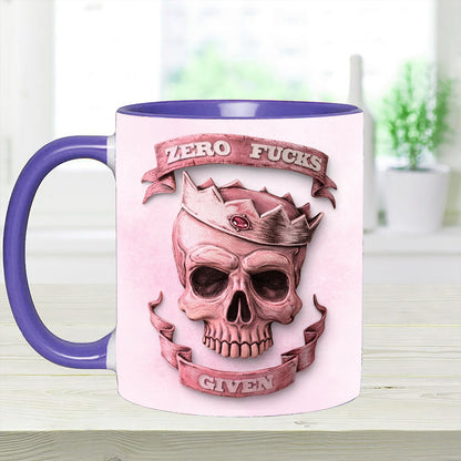 Funny Skull Woman Accent Mug, Perfect Gift Mug