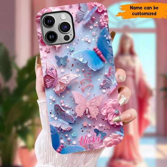 Colorful Butterfly - Personalized Phone Case
