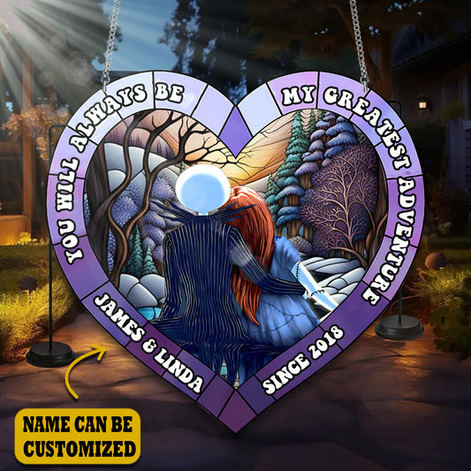 You Will Alway Be, Cute Skull Couple Acrylic Window, Couple Window Hanging