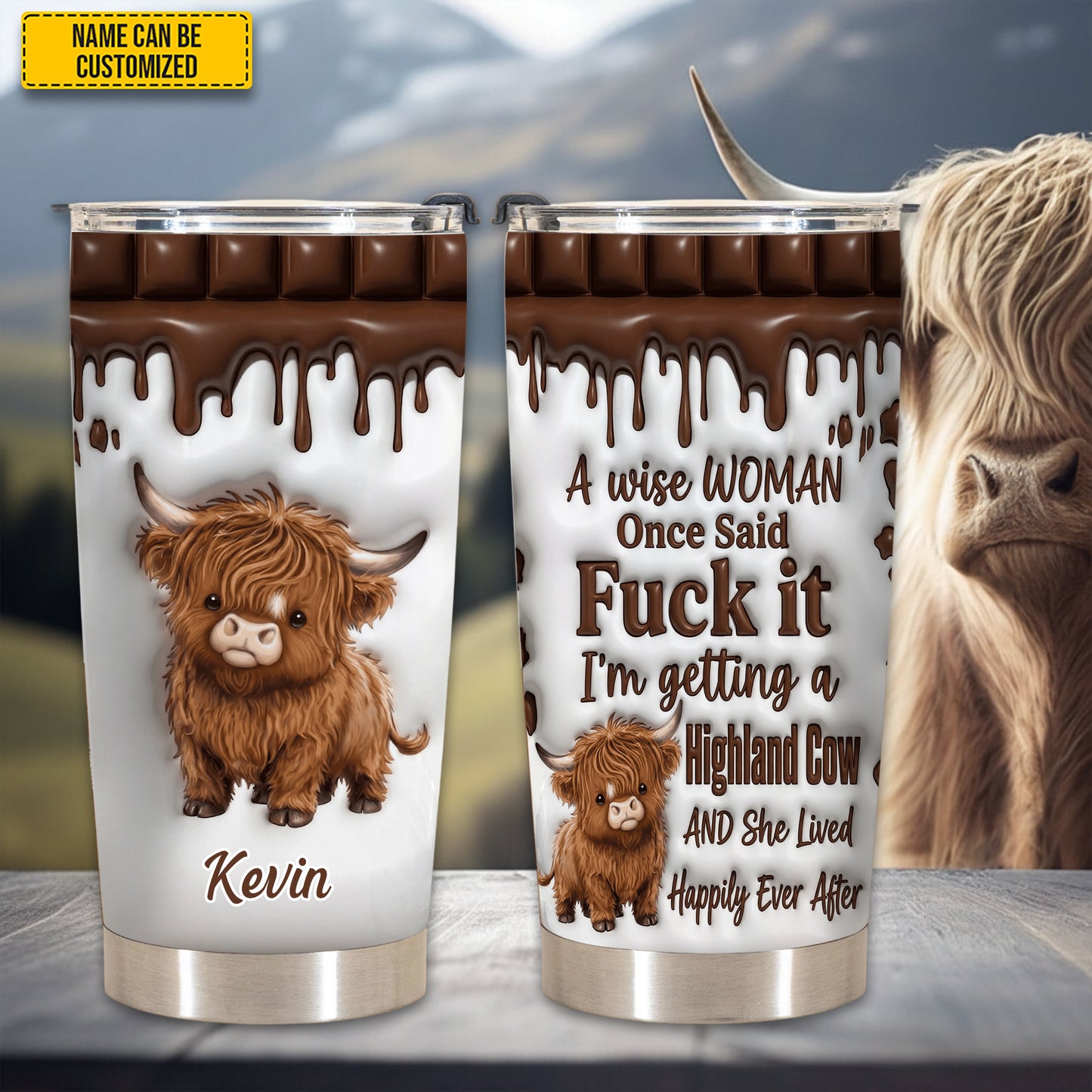 A Wise Woman - Personalized Cow Tumbler