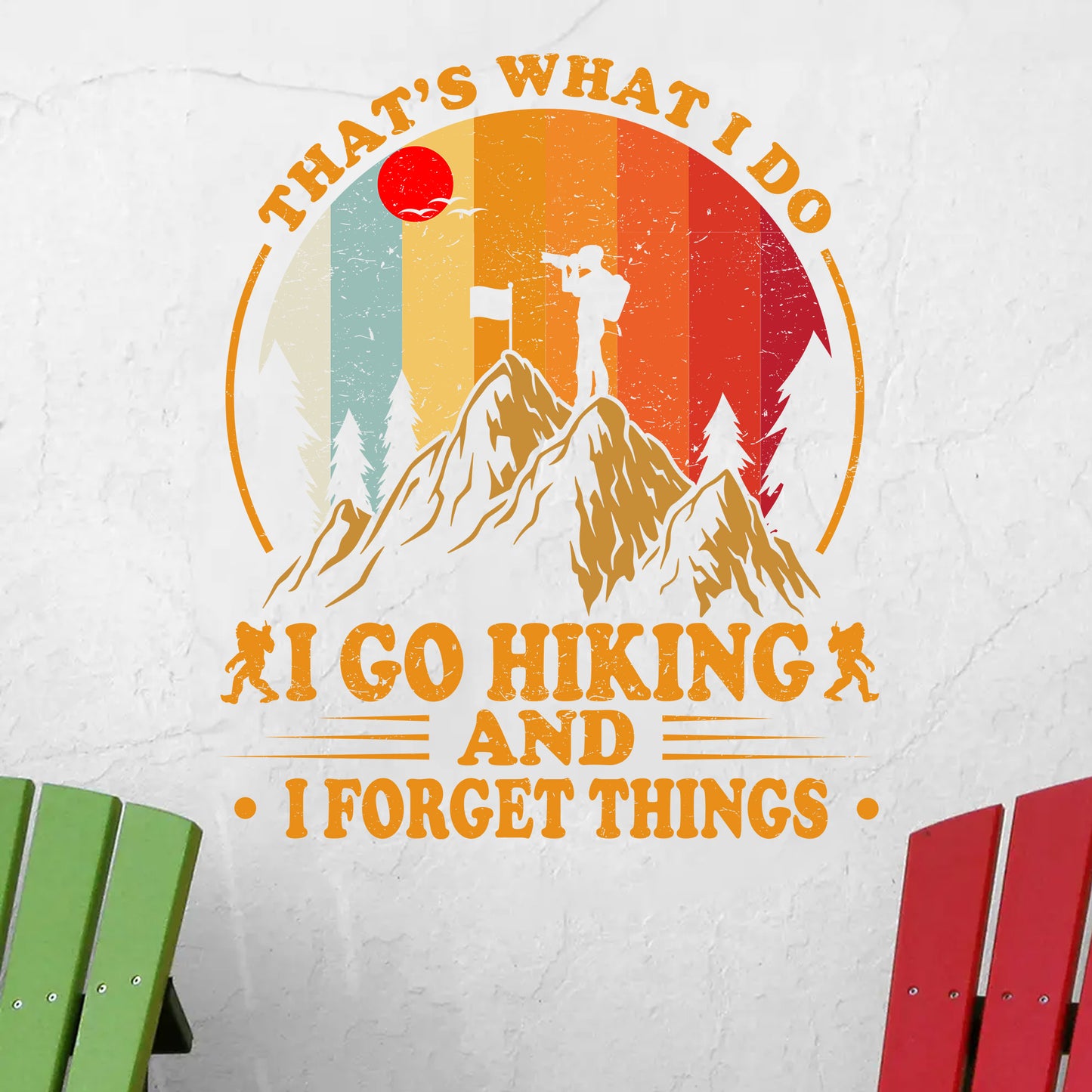 Retro Mountain Adventure Decal