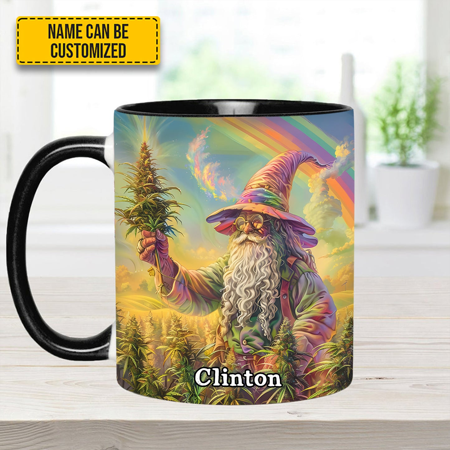Personalized Whimsical Wizard Weed Accent  Mug