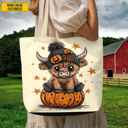 Cute Halloween Cow - Personalized Tote Bag