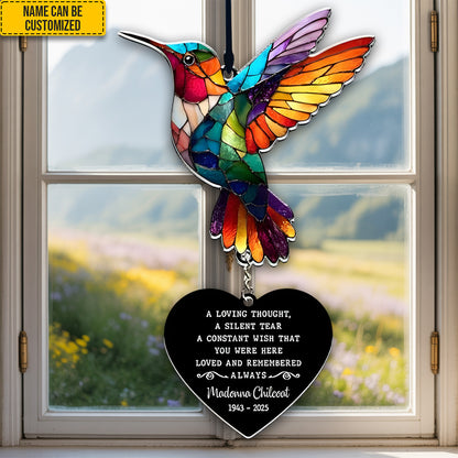 Personalized Hummingbird Memorial Acrylic Window