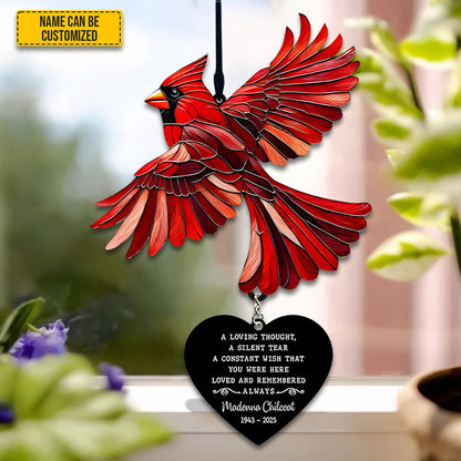 Personalized Cardinal Memorial Acrylic Window