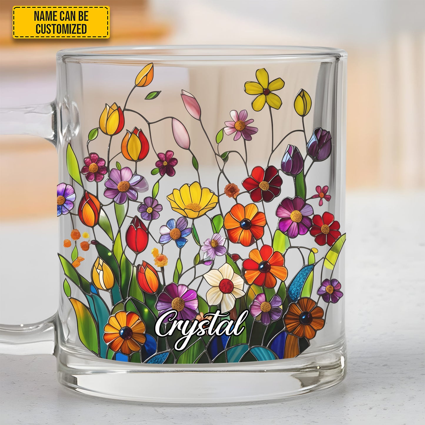 Beautiful Wildflowers - Personalized Glass Mug