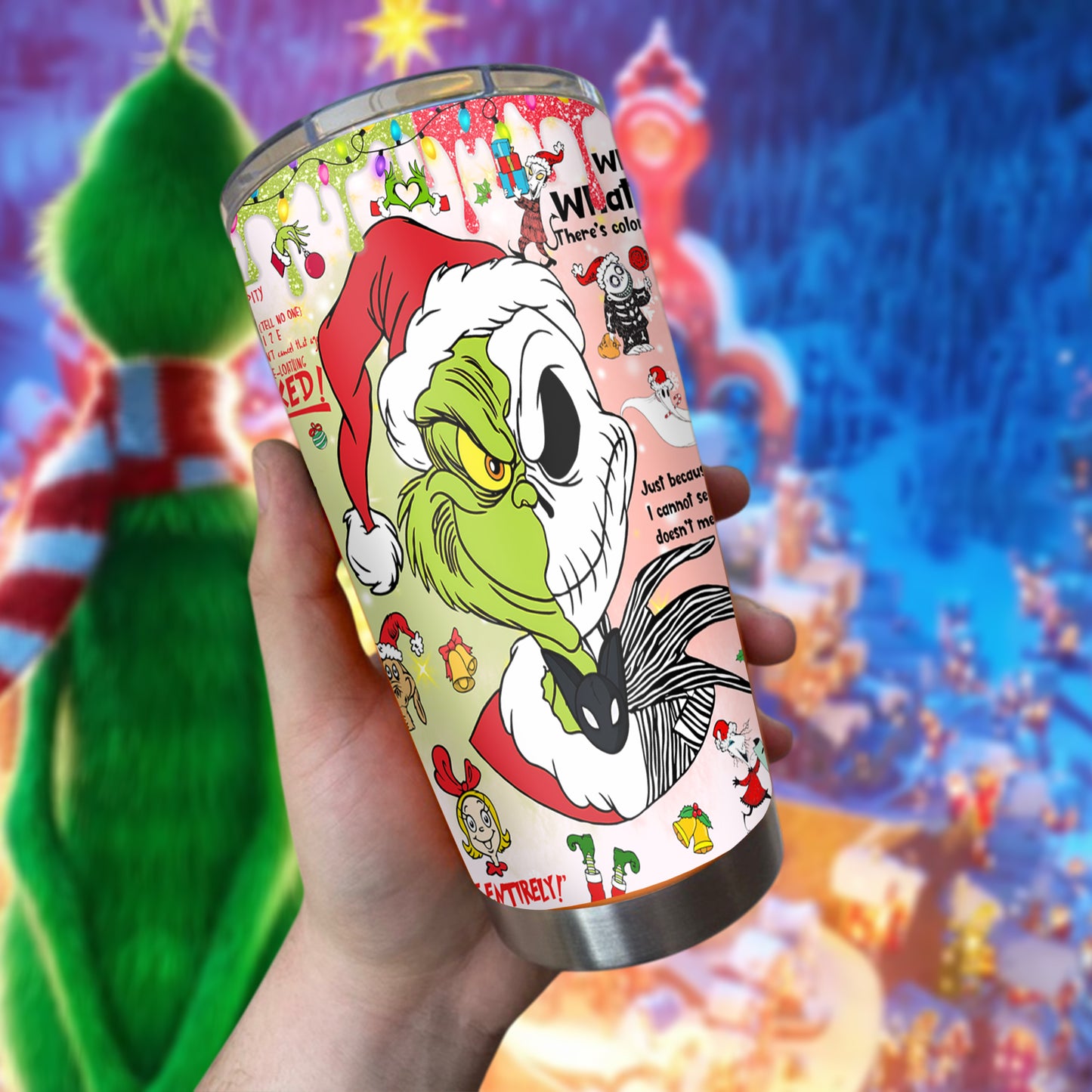 Funny Green Naughty Christmas Tumbler