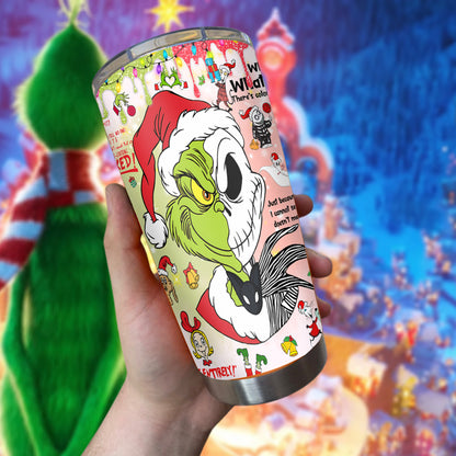 Funny Green Naughty Christmas Tumbler