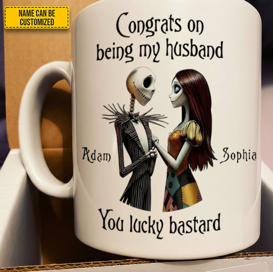 Being My Husband - Personalized Couple Gothic White Mug