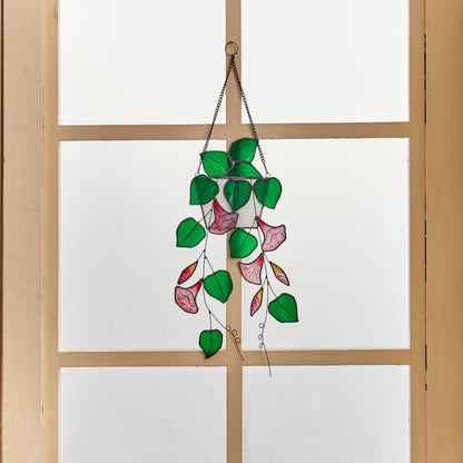 Pink Morning Glory Flower  Window Hanging Acrylic