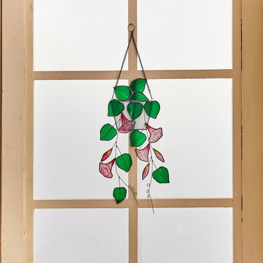 Pink Morning Glory Flower  Window Hanging Acrylic