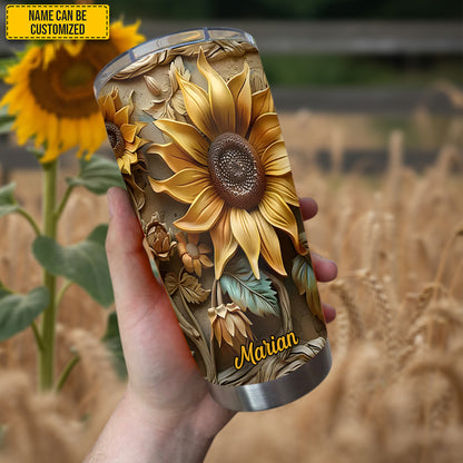 Personalized Beautiful Sunflower Tumbler