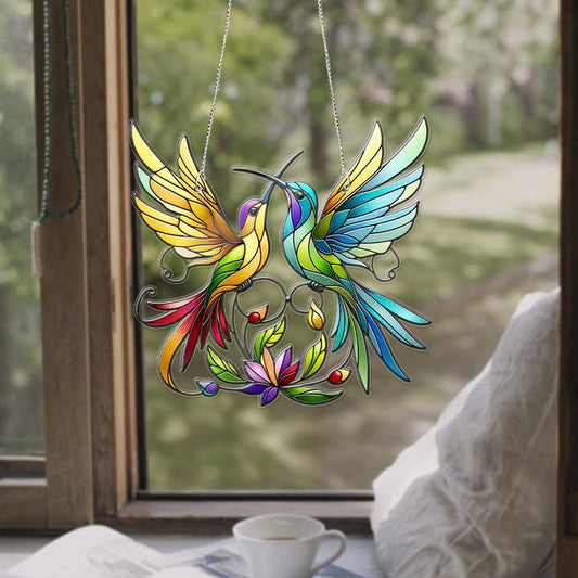 ACRYLIC Couple Of Humming Bird Window Hanging