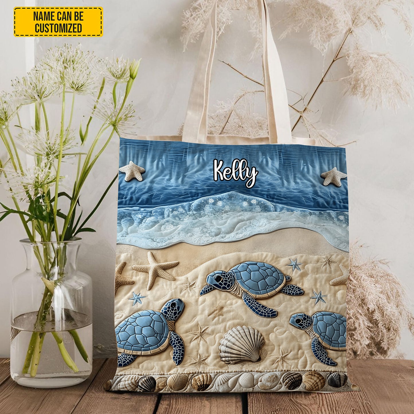 Ocean Journey – Personalized Sea Turtle Tote Bag