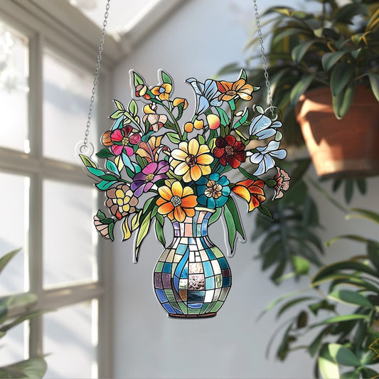 Flower Flask Acrylic Window Hanging