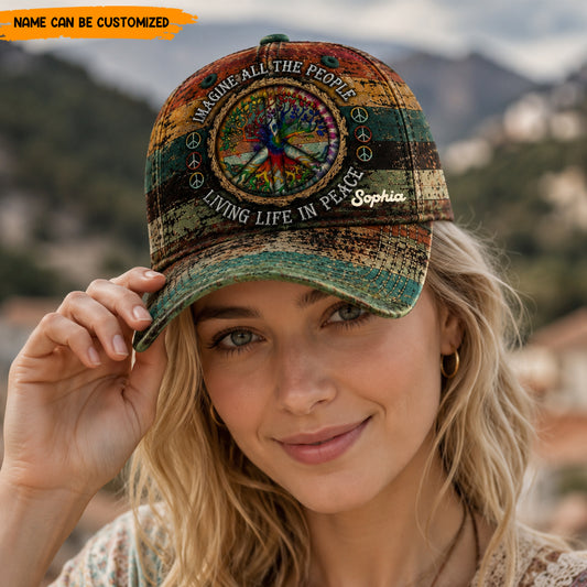 Personalized Hippie Tree of Life Vintage Classic Cap