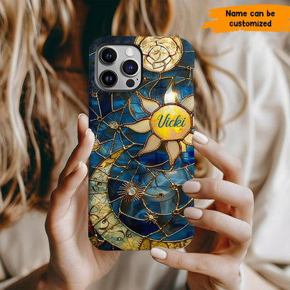 Personalized Celestial Dreams Phone Case – Stained Glass Style
