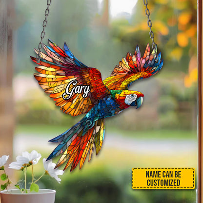 Colorful Flying Parrot - Personalized Acrylic Window