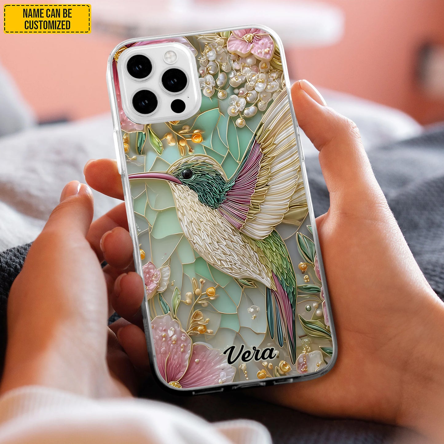 Personalized Hummingbird Floral Phone Case