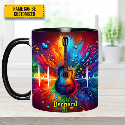 Guitar Colorful - Personalized Guitar Accent Mug