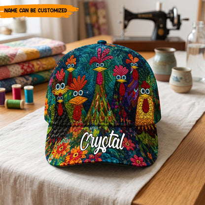 Personalized Crazy Chicken Classic Cap