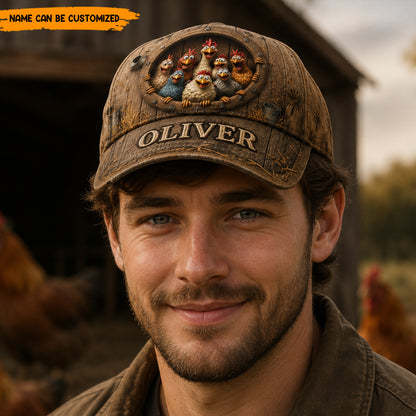 Personalized Funny Chicken Classic Cap