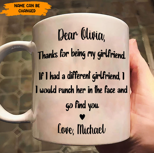 Funny Love Note Gift for Girlfriend – Personalized Couple White Mug