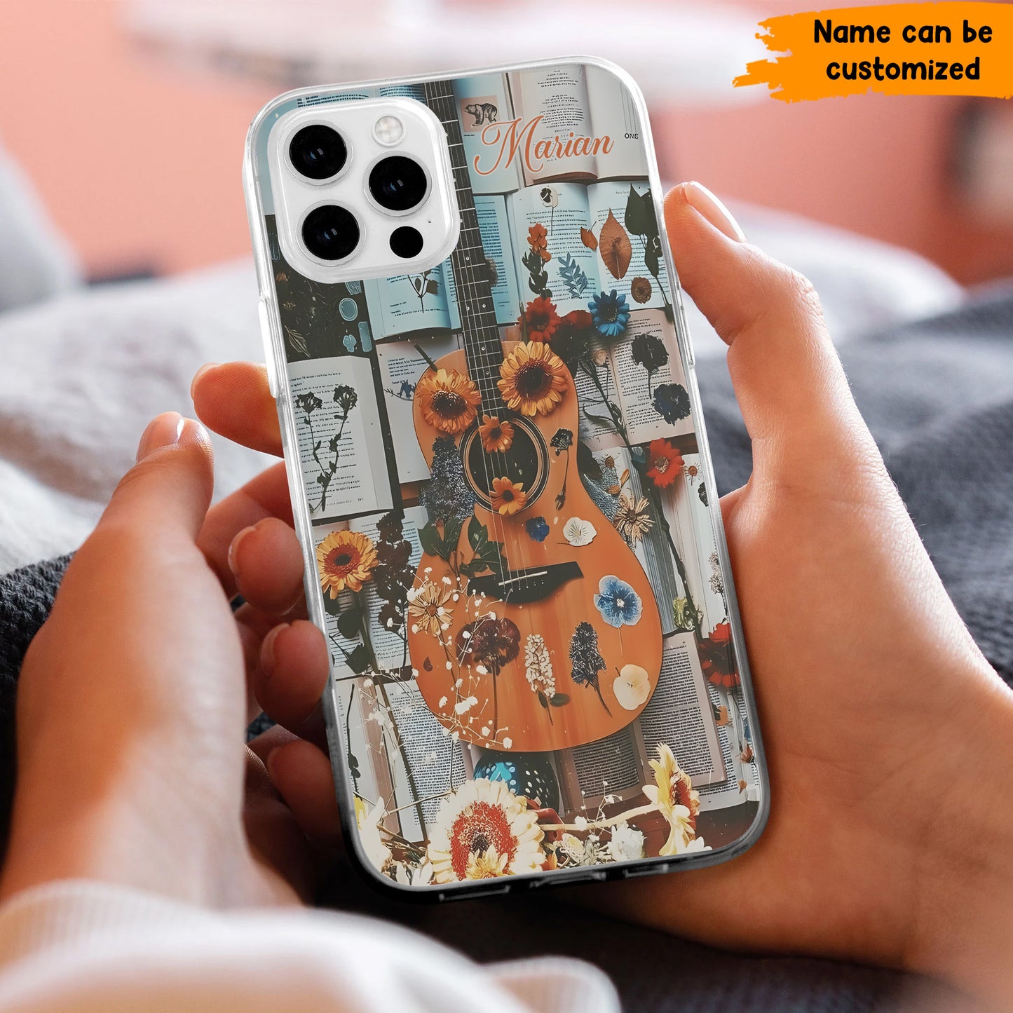 Guitar Floral - Personalized Guitar Phone Case