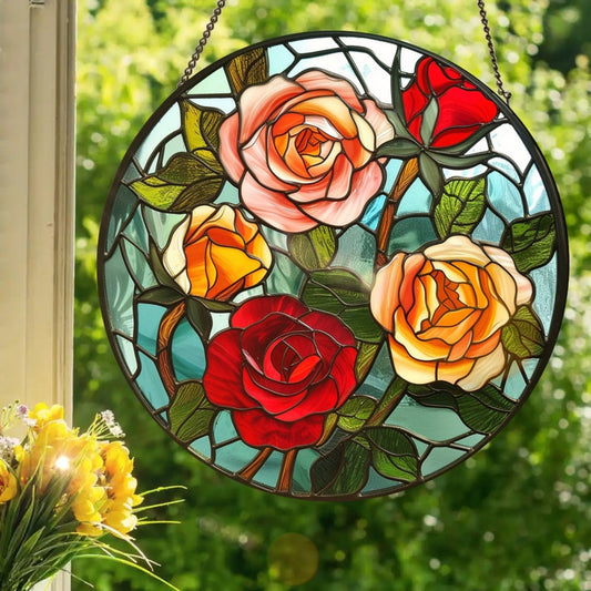Rose Bouquet Window Hanging Acrylic