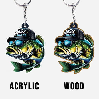Bass Blitz – Personalized Fishing Keychain