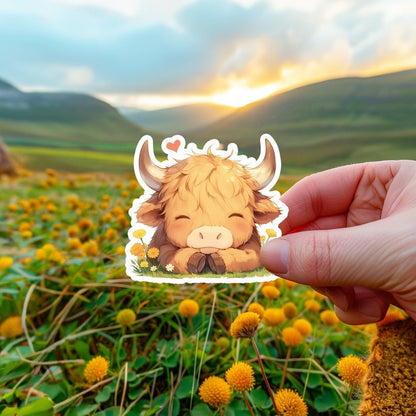 Highland Cow Sticker Cute Cow Sticker