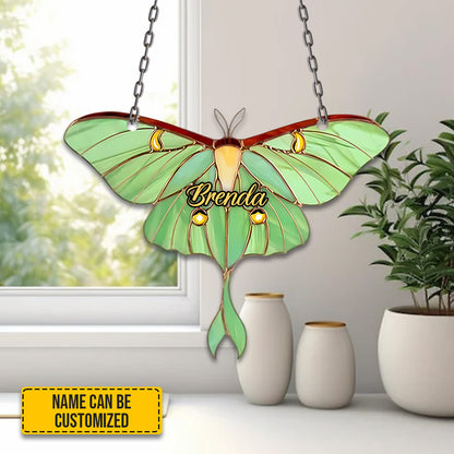 Personalized Luna Moth Acrylic Window Hanging