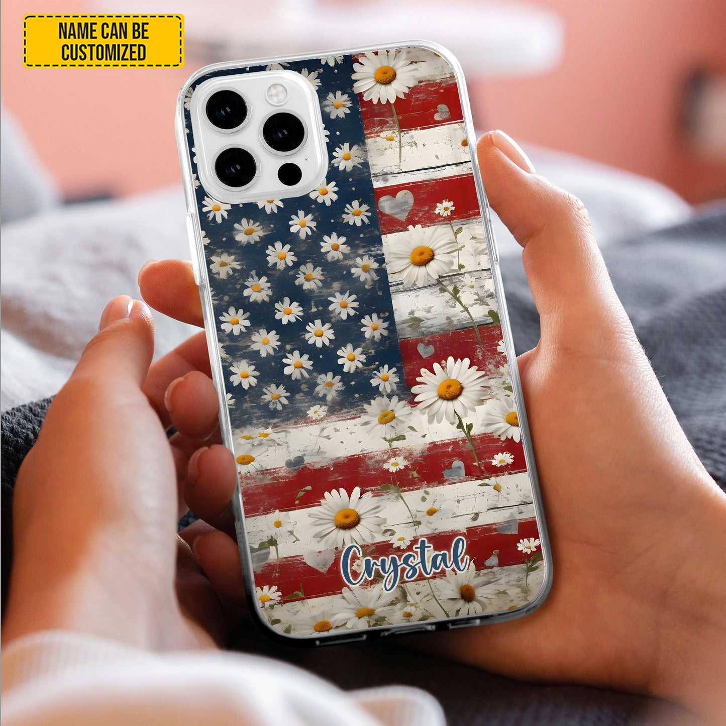 Personalized Flowers Patriotic Phone Case